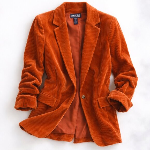 \\ Lands’ End Corduroy Blazer  \\ Deep Persimmon  \\ - Picture 2 of 6